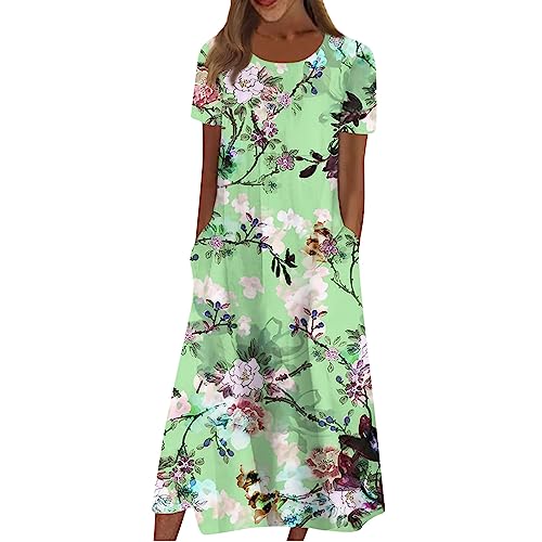 LSAltd Strandkleid Damen Damen Kleider Ballkleider Damen Lang Cocktailkleid Boho Kleid Damen Sommerkleid Damen Lang Cocktailkleid Partykleid Dresses for Women Sommerkleider Damen（2-Mint Green,M） von LSAltd