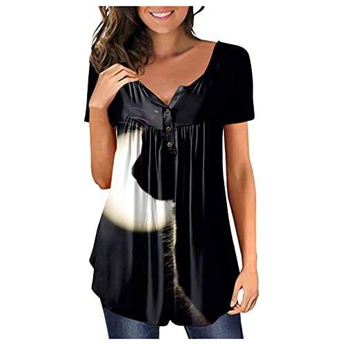 Langarmshirt Damen Fake Titten The T-Shirt Sommerkleidung Bluse Gold Festliches Oberteil Glitzer Knopf Patricks Day Accessoires Schulterpolster Dirndlbluse Halbarm von LSAltd