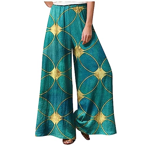 Miederhose Damen Bauchweg Casual Jogginghose Mit Blumen Leinenhose Hohe Taille Schlabberhose Casual Einfarbig Leinenhose Baumwolle Leinen Sporthose Frauen Sporthose Frauen,Cyan,XL von LSAltd