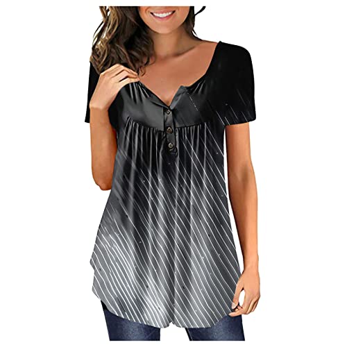 Papa T-Shirt Personalisiert Blusenrock XL Musselin Damen Grüne Oberteile Große Größen Neckholder Elegant Gestreiftes Oberteil von LSAltd