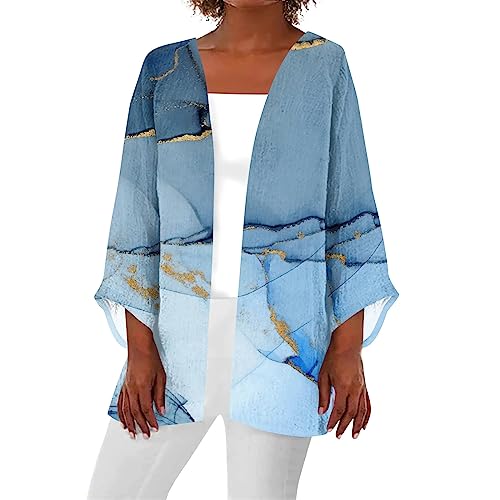 Sommerjacke Damen Halloween Boleros Für Damen Damen Strickjacke Mit Knöpfen Jackett Damen Sommer Strickjacke Damen Leicht Mantel Langarmshirt Sommer Cardigan Damen Leicht（5-Light Blue,XXL） von LSAltd
