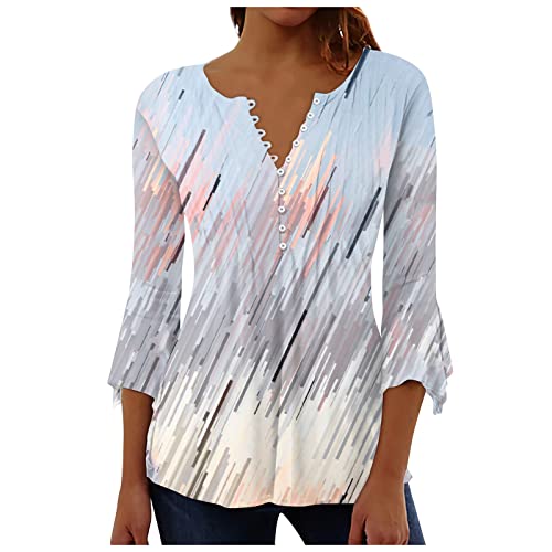 LSAltd T Shirt Damen V Ausschnitt Tops Kurzarm Modische Blusen Oberteil Damen Weiß Linkenpark Stickbluse Damenpullover Langarm Winter Wickeljacke Bluse Damen Rose Flannel Hemd Frauen, 2-light Gray von LSAltd