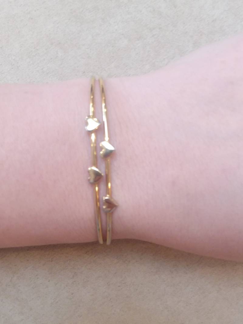 Zarte Armreif Gold Ton Herz Form Bracelet, Einzigartiges Geschenk Für Sie, Sammler Schmuck von LSBazaar