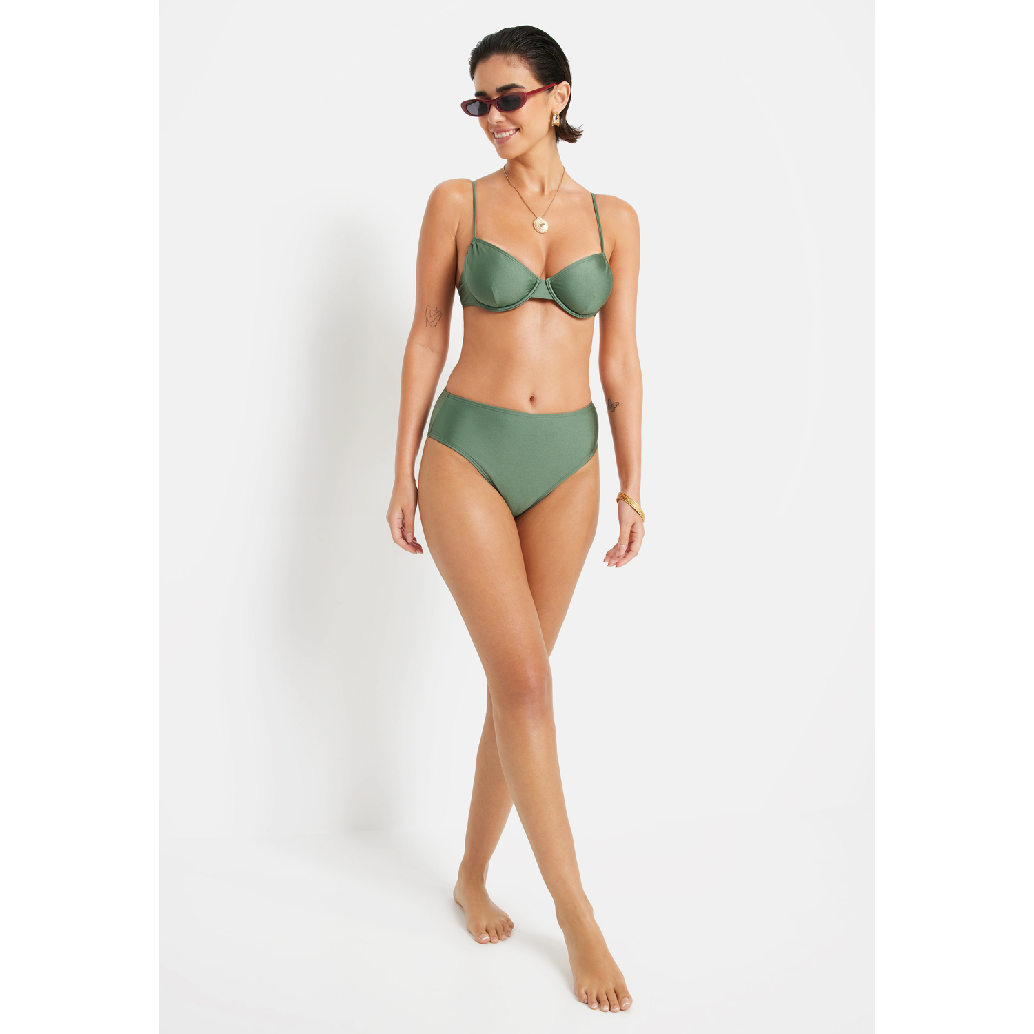 LSCN BY LASCANA Bügel-Bikini-Top Damen olive Gr.42 Cup E von LSCN BY LASCANA