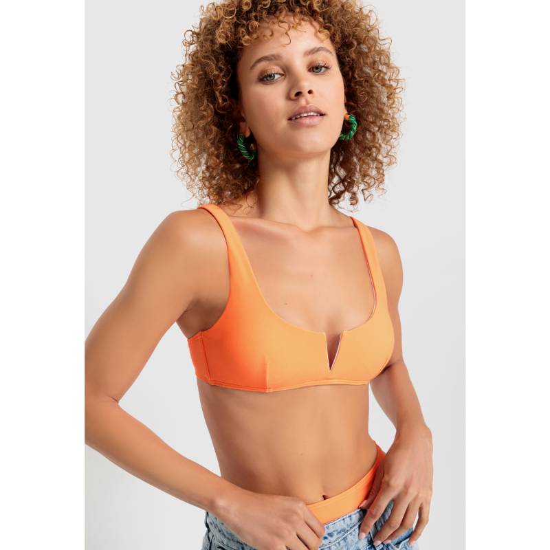 LSCN BY LASCANA Bustier-Bikini-Top Damen neonorange Gr.34 Cup B von LSCN BY LASCANA
