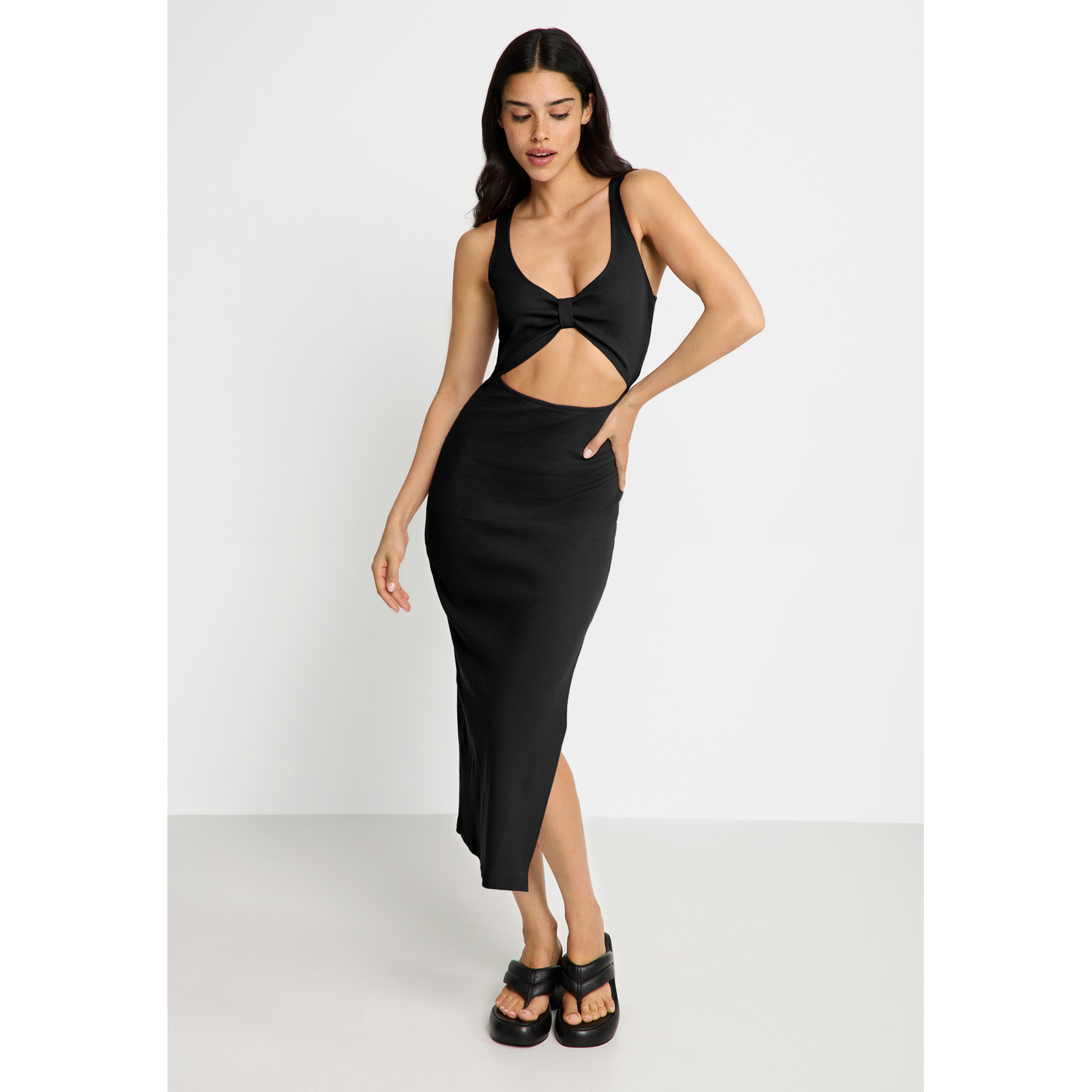 LSCN BY LASCANA Midikleid Damen schwarz Gr.44 von LSCN BY LASCANA