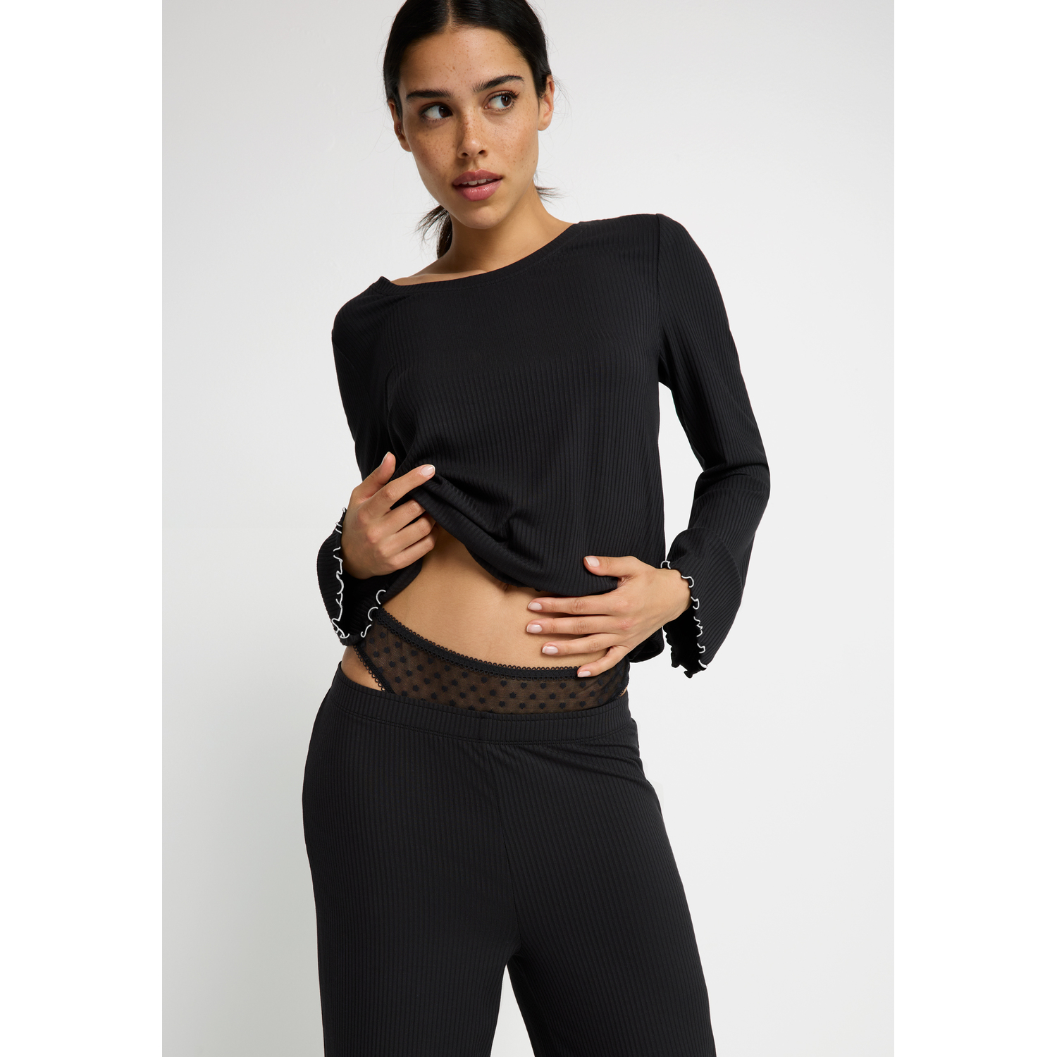 LSCN BY LASCANA Pyjama Damen schwarz Gr.32/34 von LSCN BY LASCANA