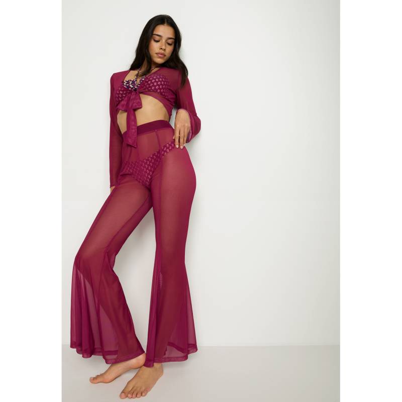 LSCN BY LASCANA Strandset: Shirt und Hose Damen dark berry Gr.50 von LSCN BY LASCANA