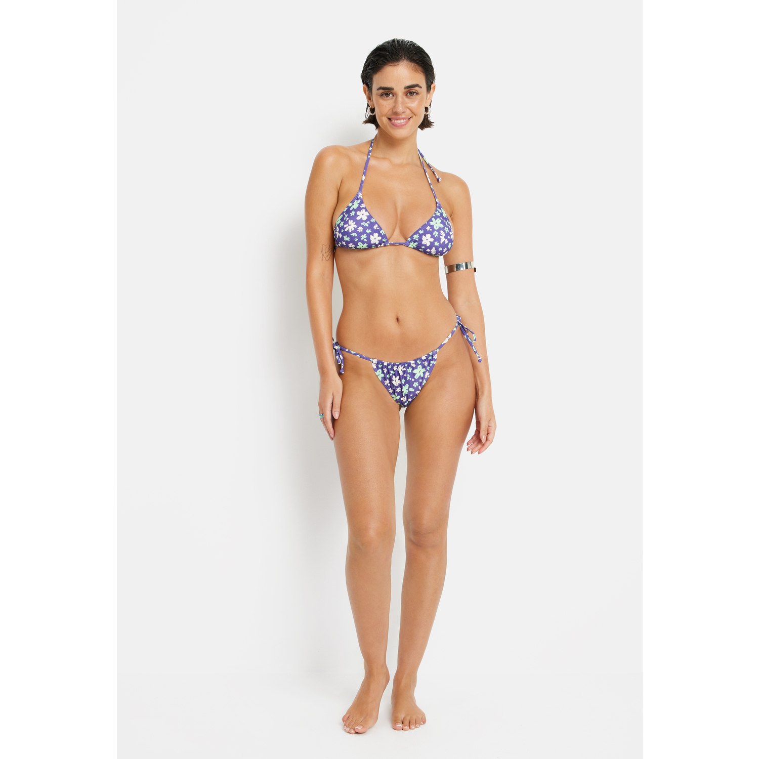 LSCN BY LASCANA Triangel-Bikini Damen violett bedruckt Gr.36 Cup C/D von LSCN BY LASCANA