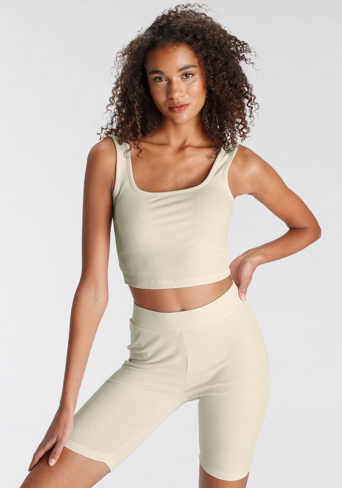 LASCANA Shorty bestehend aus Top und Shorts aus Rippmaterial, Homewear-Set von LASCANA