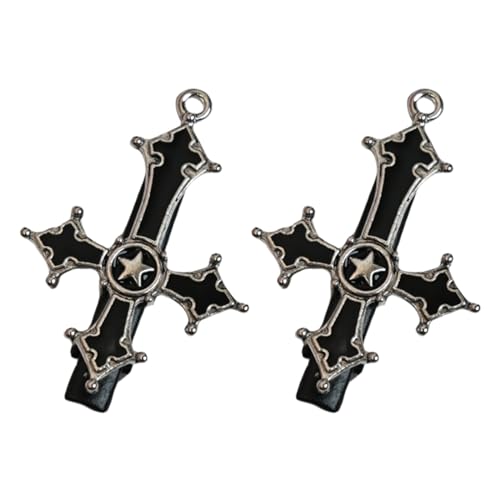Haarnadeln y2k Star Cross Haarnadelstücke/2 Stück kreuzförmige Entenschnabel-Haarnadel Frühlingskopfbedeckung geeignet for Damen und Mädchen Fotoeinkauf Shopping Reise Haarnadeln Legierung von LSDLOUYAQNG