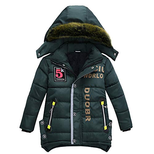 LSERVER Kinder Winterjacke Verdickung Jungen Baumwollmantel, Marineblau, 116(Fabrikgröße: 120) von LSERVER