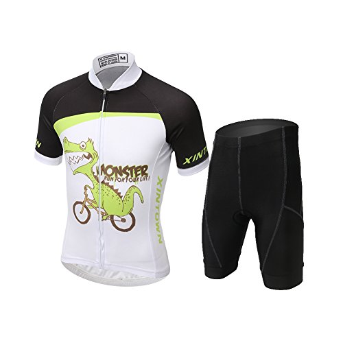 Lserver Fahrradtrikot-Set für Kinder, Kurzarm-Oberteil + Hose, Kinder, drache, 3-4 AÑOS von LSERVER