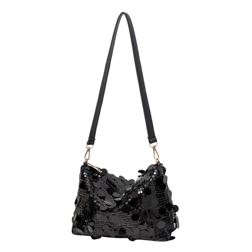LSFYSZD Damen Abendtaschen Strass Clutch Geldbörse Sparkly Bling Mini Handtaschen Crossbody Hobo Bag für Cocktail Party, Z43476-black, 9in von LSFYSZD
