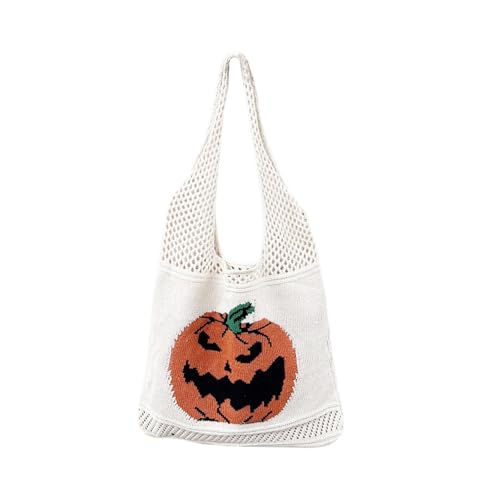 LSFYSZD Damen Halloween Boho Crochet Beach Woven Tote Bag Shoulder Bags with Pumpkin Print Hippie Knit Hollow Out Bags for Holiday Party, weiß, 15 x12.5 x11in LSFYSZD Damen Halloween Boho Crochet Beach Woven Tote Bag Shoulder Bags with Pumpkin Print Hippie Knit Hollow Out Bags for Holiday Party, weiß, 15 x12.5 x11in von LSFYSZD