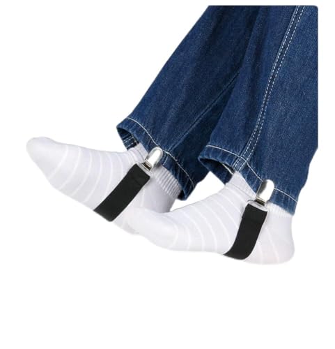 2 Stück Verstellbare Stiefelklammern, 25cm-50cm Elastische Bügeltischspanner Stiefelgurte Clips Hose Steigbügel Beingurte Motorrad Boot Clips für Frauen Männer Motorradfahrer Biker Jeans Hosen von LSGGTIM