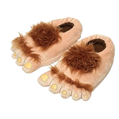 LSGGTIM Plüsch Hausschuhe Hobbit, 1 Paar Baumwolle Hausschuhe Monster Hausschuhe Herren Damen Hobbit Füße Hausschuhe Warm Pantoffel Winter Füße Innenschuhe Unisex Hausschuhe für Erwachsene EU 36-42 von LSGGTIM