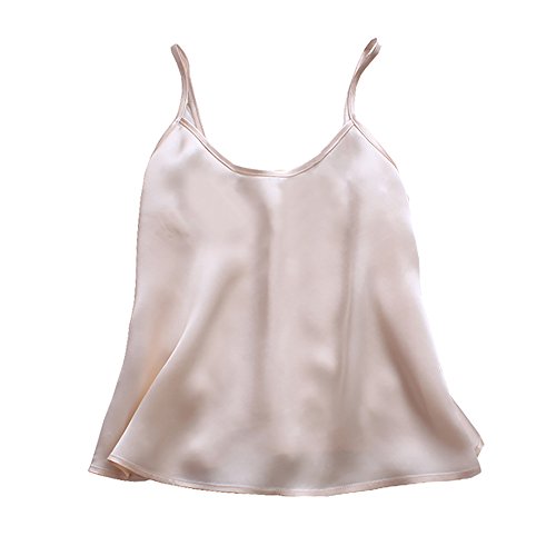 LSHARON Silk 100% 19 Momme Maulbeerseide Damen Camisole Tank Top Gr. M, champagnerfarben von LSHARON