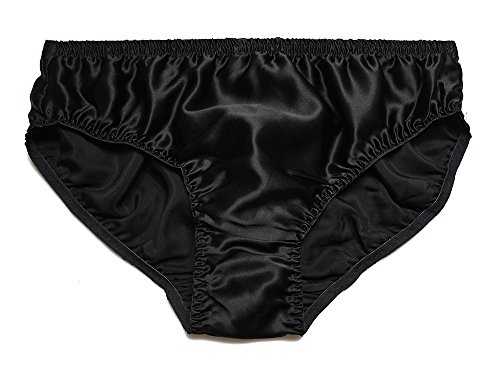 LSHARON Silk Herren Sexy 100% Maulbeerseide Slip Dessous Unterwäsche, Schwarz , L von LSHARON