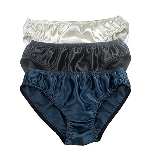 Lsharon Herren-Slip, Seide, sexy, 100 % Maulbeer-Seide, 3 Paar in einem günstigen Pack Gr. Large, A01 von LSHARON