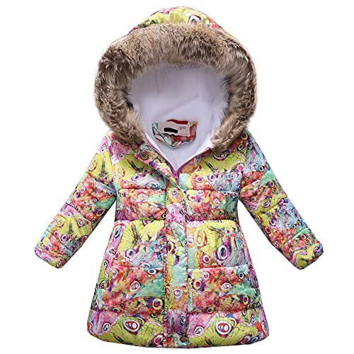 LSHDCER Winterjacke Mädchen Wintermantel Kinder Steppjacke Baumwolle gefuetterte Winter Jacke Warm Kinderjacke, Farbe A, 122-128 von LSHDCER