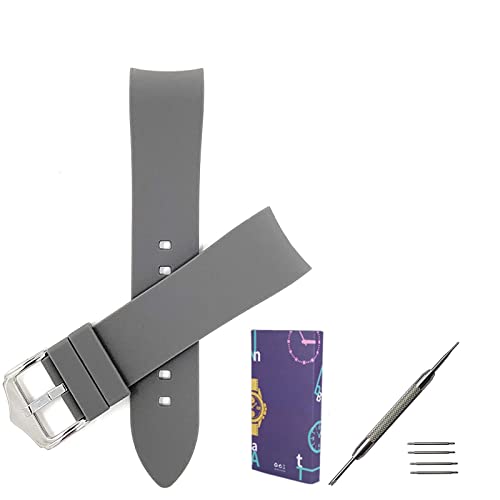 LSLHNMG Silikon Uhrenarmbänder Gebogene Enden Armband Ersatz Band Uhrenarmband Gummi Langlebig Leichte Frauen Männer von LSLHNMG