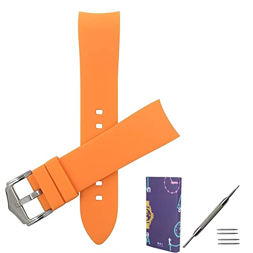 LSLHNMG Silikon Uhrenarmbänder Gebogene Enden Armband Ersatz Band Uhrenarmband Gummi Langlebig Leichte Frauen Männer von LSLHNMG