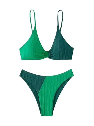 LSLY Badeanzug Damen Bademode Push Up High Taille Badeanzüge High Cut Badeanzüge Strand Set-grün 2025yz61-l von LSLY