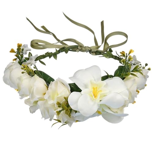 Blumenkrone Stirnbänder Blumenkrone Kranz Brautgirlande for Frauen Handgemachtes Stirnband Fee Diademe Hochzeit Party Brautjungfer Haarschmuck(Color 3) von LSNNMU