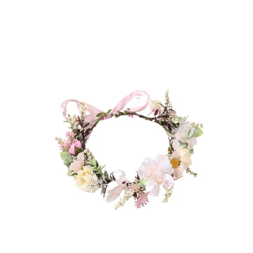 Blumenkrone Stirnbänder Kleiner frischer Blumenkranz Haarreif Fee Gas Rose Blume Blumenkopfschmuck(Color 4) von LSNNMU
