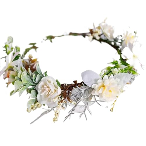 Blumenkrone Stirnbänder Kleiner frischer Blumenkranz Haarreif Fee Gas Rose Blume Blumenkopfschmuck(Color 6) von LSNNMU