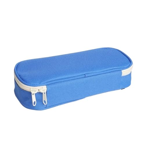 LSNNMU Federmäppchen 2 stücke Bleistift Fall Student Bleistift Fall Kreative Einfarbig Bleistift Tasche Hohe Kapazität Leinwand Schreibwaren Lagerung Tasche(Blue) von LSNNMU
