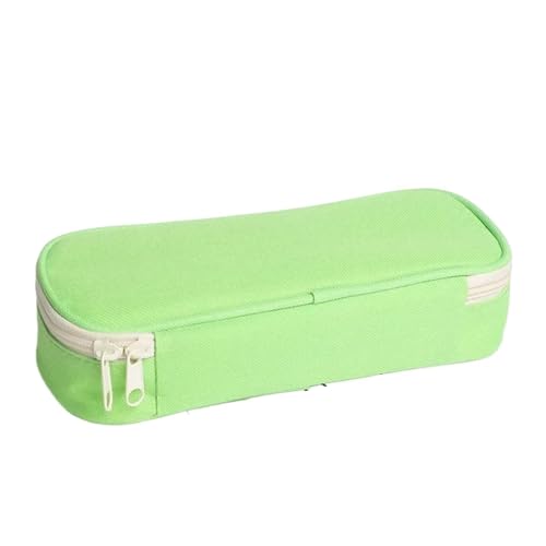 LSNNMU Federmäppchen 2 stücke Bleistift Fall Student Bleistift Fall Kreative Einfarbig Bleistift Tasche Hohe Kapazität Leinwand Schreibwaren Lagerung Tasche(Green) von LSNNMU