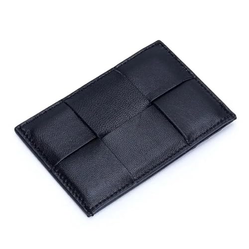 Leder-Geldbörse, vielseitiger Kleiner Kartenhalter, handgefertigt, Ausweishalter mit Mehreren Kartenfächern(Black+11.5 * 8 * 0.5cm) von LSNNMU