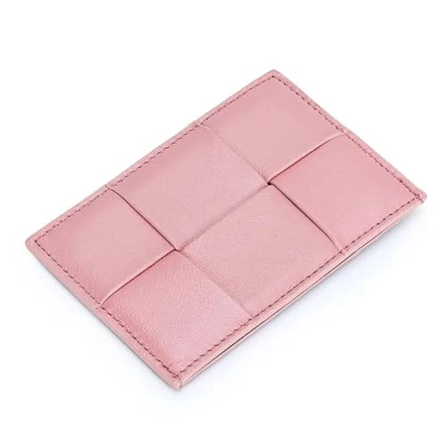 Leder-Geldbörse, vielseitiger Kleiner Kartenhalter, handgefertigt, Ausweishalter mit Mehreren Kartenfächern(Pink+11.5 * 8 * 0.5cm) von LSNNMU