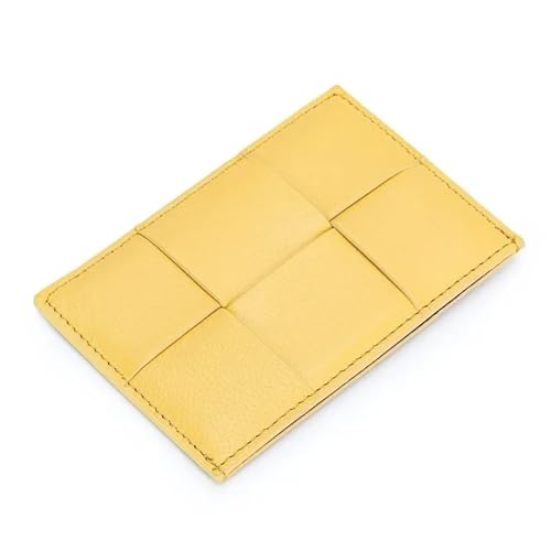 Leder-Geldbörse, vielseitiger Kleiner Kartenhalter, handgefertigt, Ausweishalter mit Mehreren Kartenfächern(Yellow+11.5 * 8 * 0.5cm) von LSNNMU