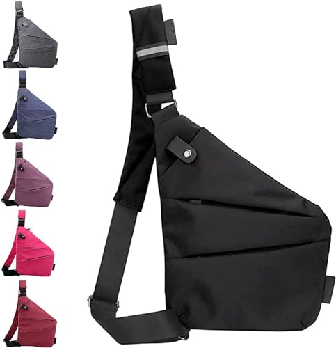 Anti Diebstahl Tasche Damen, Diebstahlsichere Reisetasche Damen, Diebstahlsichere Umhängetasche Damen, Natnestle Umhängetasche, Sicherheitstasche Damen, Sicherheitstasche Reise Damen (Black,Left) von LSNTUU