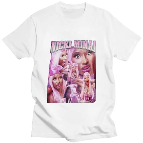LSNUO Singer-Nicki-Minaj-Graphic-Korean-Fashion-Trend-Print-Summer-Short-sleeved-100-Cotton-Loose-Casual-Oversized von LSNUO
