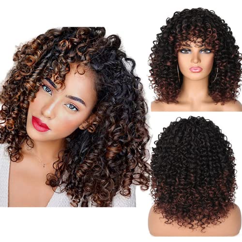 LSOAARRT 14 Zoll kurzes Haar Afro verworrene lockige Perücken mit Pony für schwarze weiße Frauen Ombre leimlose natürliche lockige Bob Perücke hohe Temperatur LSOAARRT 14 Zoll kurzes Haar Afro verworrene lockige Perücken mit Pony für schwarze weiße Frauen Ombre leimlose natürliche lockige Bob Perücke hohe Temperatur von LSOAARRT