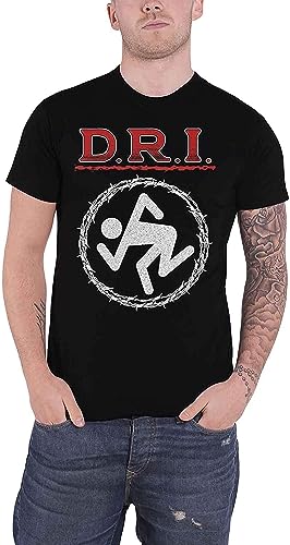 D.R.I. Dirty Rotten Imbeciles T Shirt Barbed Wire Band Logo Official Mens Black T-Shirts & Hemden(Large) von LSQ&SL