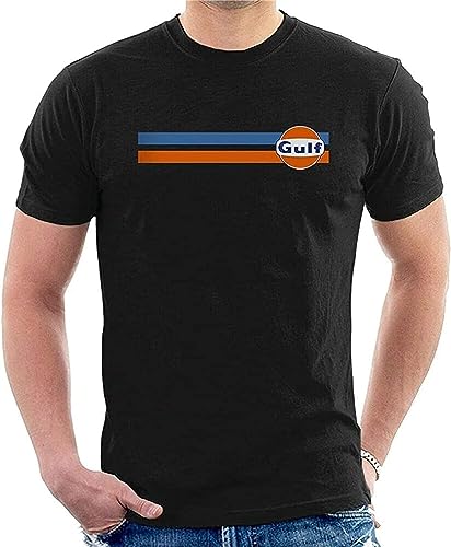 Gulf Steve McQueen T-Shirt Racing is Life Lee Mans Porche Black T-Shirts & Hemden(Medium) von LSQ&SL