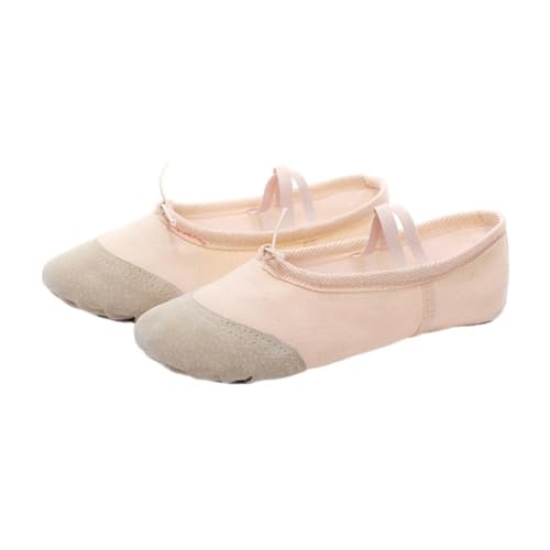 Ballett Spitzenschuhe Ballettschuhe Mädchen Kinder Tanz Hausschuhe Professionelle Leinwand Weiche Sohle Ballett Tanzen Mädchen Frauen Ballett Yoga Gym Tänzerin Schuhe 735(Color:Khaki,Size:22) von LSYHHXC