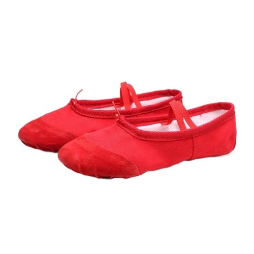 Ballett Spitzenschuhe Ballettschuhe Mädchen Kinder Tanz Hausschuhe Professionelle Leinwand Weiche Sohle Ballett Tanzen Mädchen Frauen Ballett Yoga Gym Tänzerin Schuhe 735(Color:Red,Size:22) von LSYHHXC