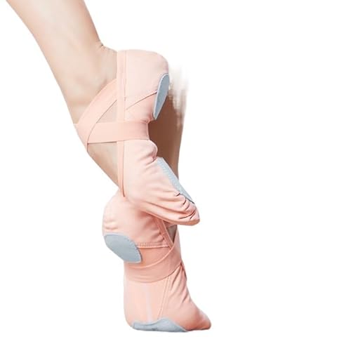 Ballett Spitzenschuhe Ballettschuhe Tanzschuh Tanzpantoffeln Ballerinas Einzelschnürsenkel Stretchstoff Damen elastische Tanzschuhe 735(Color:Pink-01,Size:1.5) von LSYHHXC
