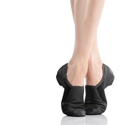 Ballett Spitzenschuhe Echtes Leder Jazz Dance Schuhe Tan Black Jazz Schuhe Erwachsene Tanz Sneakers for Mädchen Frauen 735(Color:Black,Size:30) von LSYHHXC