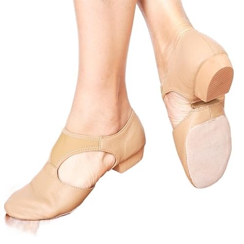 Ballett Spitzenschuhe Echtes Leder Stretch Arch Griechische Sandalen Jazz Dance Schuhe Frauen Ballett Jazzy Tanzen Lehrer Sneaker Sandalen Übung Gym 735(Color:Tan,Size:36) von LSYHHXC