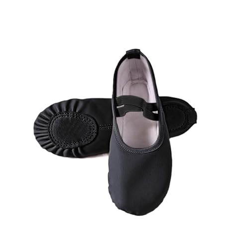 Ballett Spitzenschuhe Frauen Ballett Hausschuhe for Frau Danseuse PU Leder Professionelle Tänzer for Mädchen Kinder Weiche Sohle Kinder Kleinkind Tanzschuhe 735(Color:Black Elastic Split,Size:21) von LSYHHXC