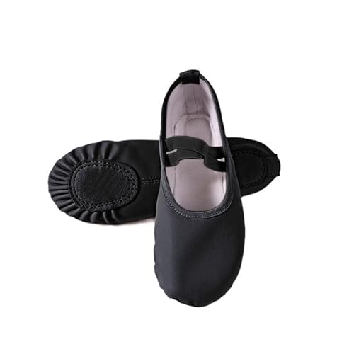 Ballett Spitzenschuhe Frauen Ballett Hausschuhe for Frau Danseuse PU Leder Professionelle Tänzer for Mädchen Kinder Weiche Sohle Kinder Kleinkind Tanzschuhe 735(Color:Black Elastic Split,Size:36) von LSYHHXC