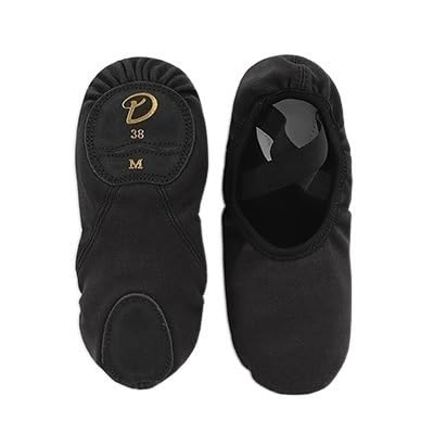 Ballett Spitzenschuhe Frauen Mädchen Ballettschuhe Ballerinas Stretch Canvas Split Weiche Sohle Elastischer Stoff Professionelle Ballettschuhe Tanzpantoffeln 735(Color:Black,Size:24) von LSYHHXC