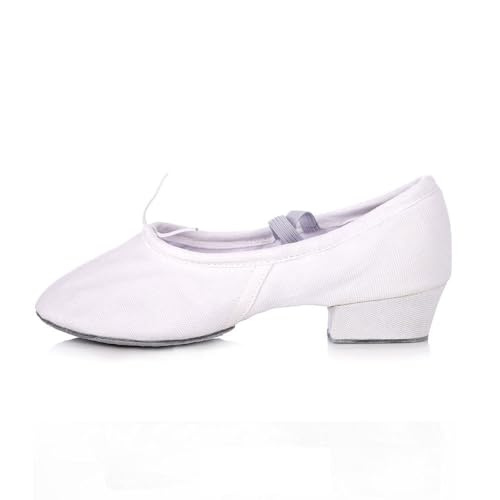 Ballett Spitzenschuhe Frauen Tanzschuhe Mädchen Ballett Jazz Schuhe Weiche Sohle Low Heels Kinder Tanzen Hausschuhe Rosa Schwarz Rot Kinder Latin Turnschuhe 735(Color:White,Size:1.5) von LSYHHXC